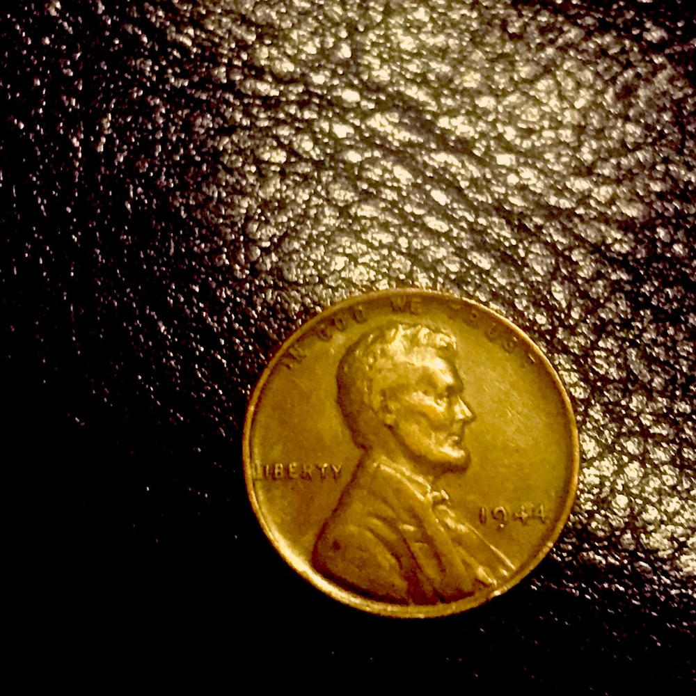 Cracked coat&crochet Lincoln 1944 Wheat PennyExtreme Error, collector’s dream